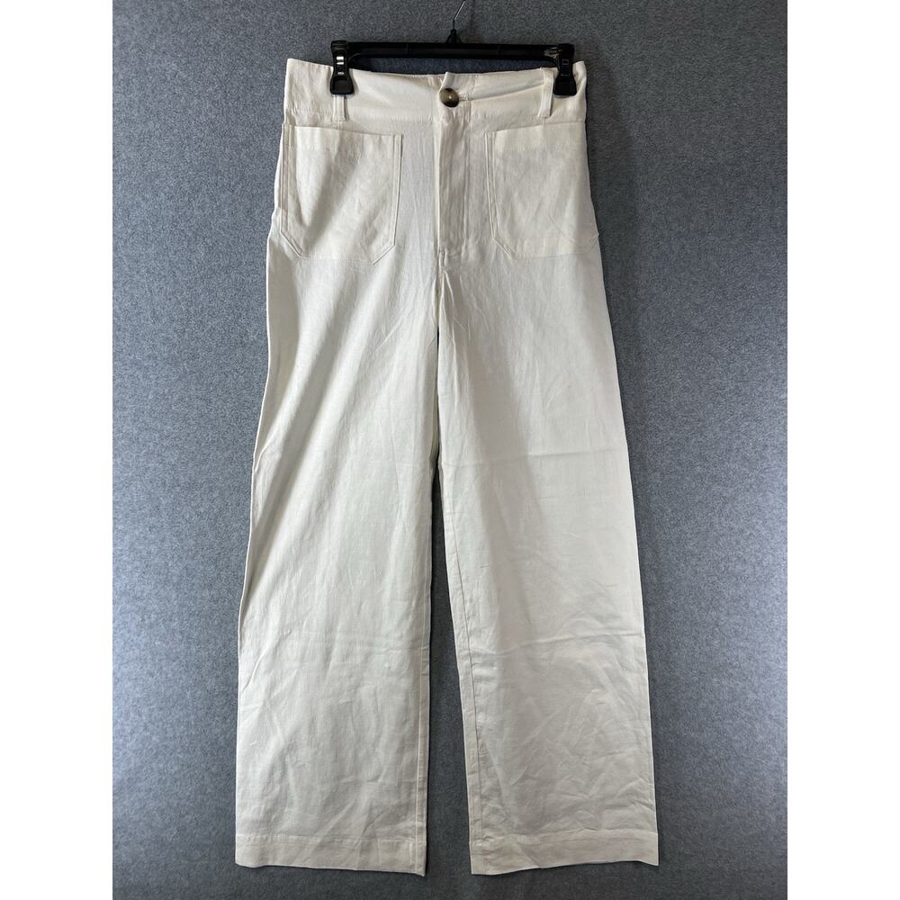 Anthropologie Maeve Colette Linen Blend Pants Full Length Wide Leg Pants Size 27
